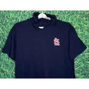 St. Louis Cardinals MLB Men’s 2XL Navy Blue Pullover Hooded Short Sleeve Shirt